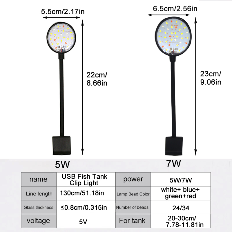 USB Aquarium LED Lamp Fish Tan - Aquarium Planted Tank Light recension och pris