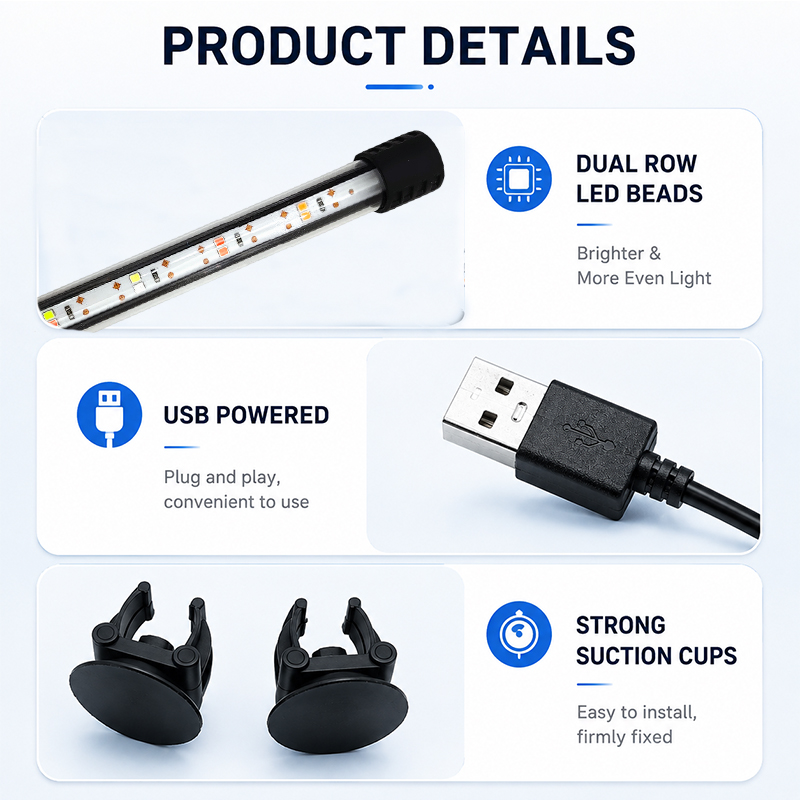 18-58cm USB Full Spectrum Aqua - Aquarium Planted Tank Light recension och pris