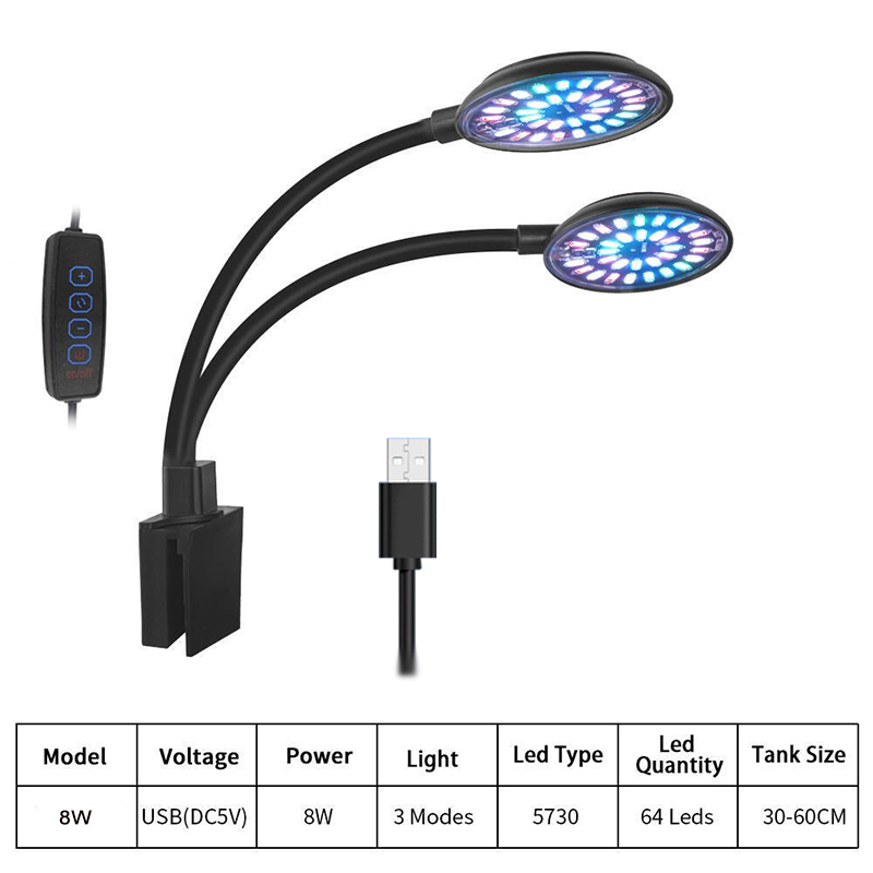 USB Aquarium LED Light Fish Ta - Aquarium Planted Tank Light recension och pris