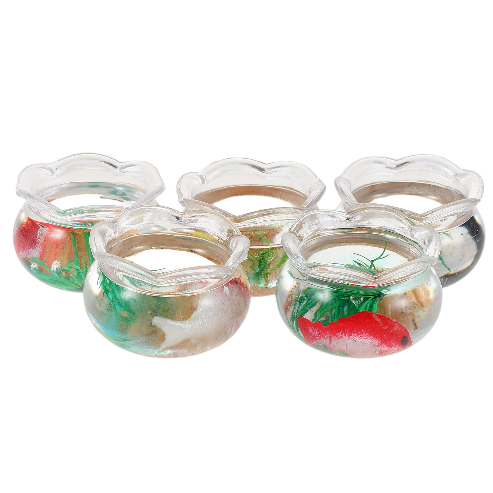 5Pcs Mini Fish Bowl Small Roun - Aquarium Planted Plants recension och pris