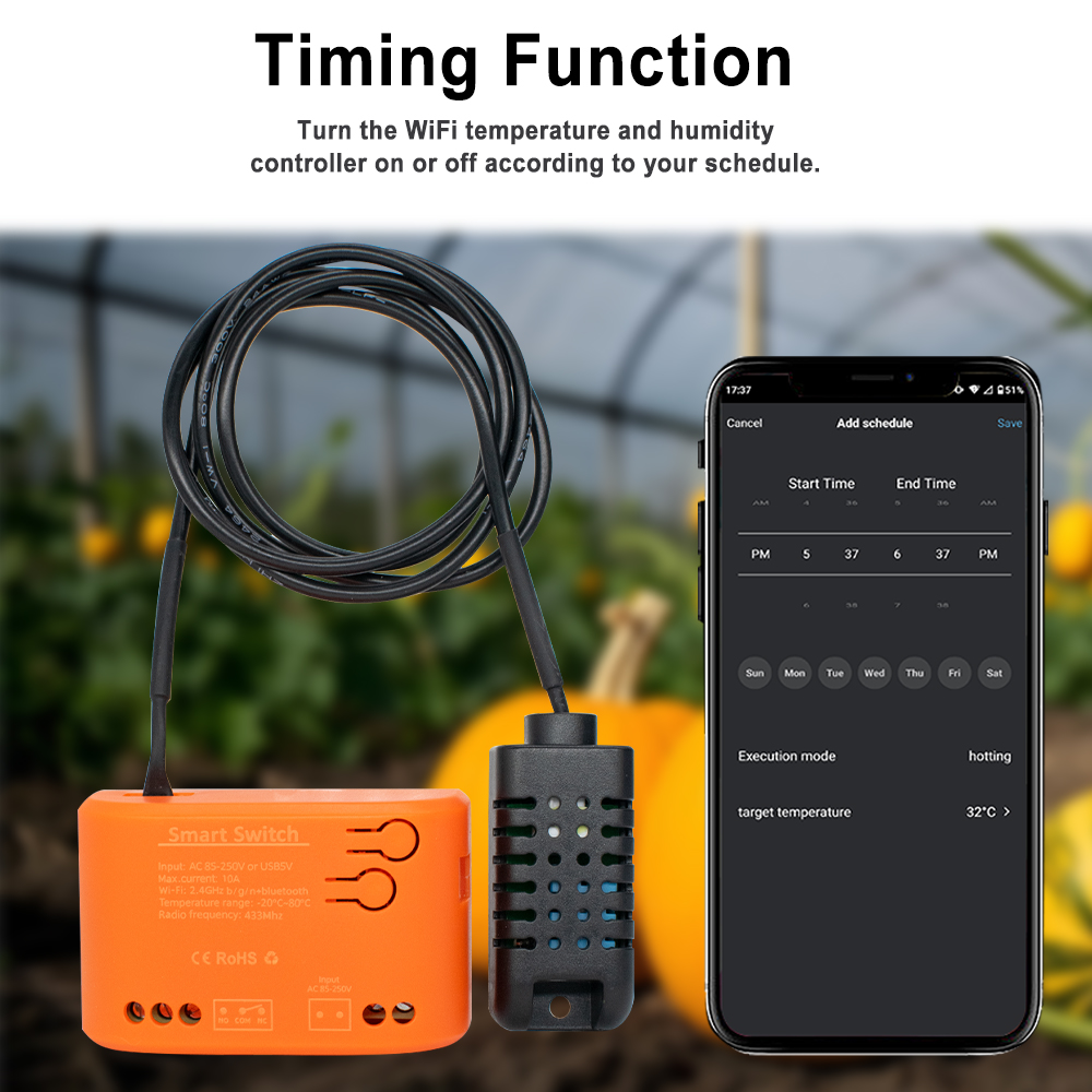 Tuya WiFi Temperature Humidity - Aquarium Planted Plants recension och pris